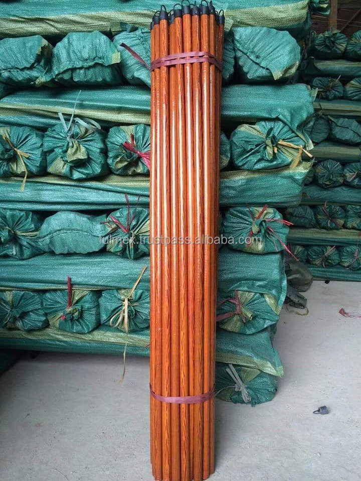 Vietnamese Natural Wood Pipe Mop Wooden Broom Handles Mop Stick Broom