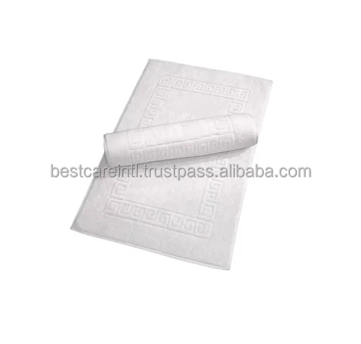 100 Cotton Hotel Terry Bath Mats With Greek Border Design Buy Cotton