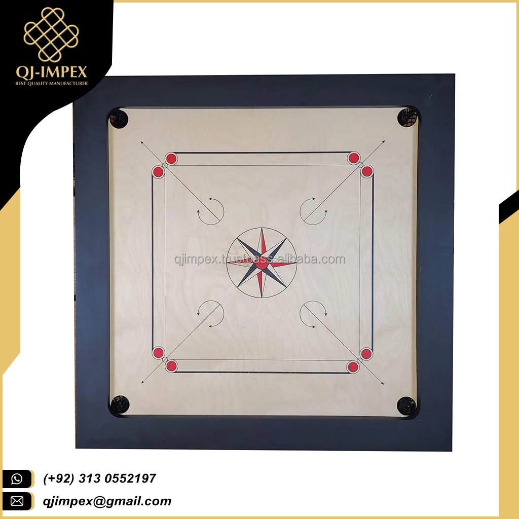 Vintage Carrom Board Game Wooden For Family Outdoor Game Jointless Carrom Board 35x35 Inches
