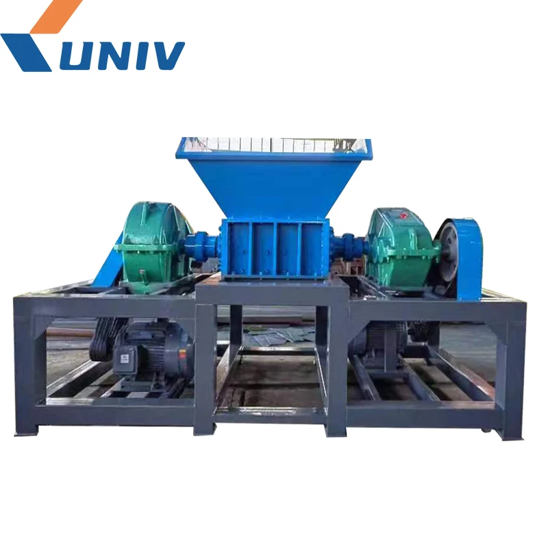 Automatic Univ Two-Shaft PP/PE Film Shredder for Plastic Recycling HDPE Plastic Scrap Metal Crushers