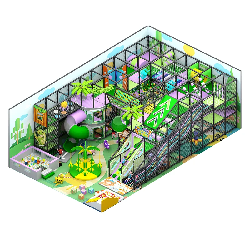 Feelkids ALITA-TQ26014 Indoor High-Capacity PE Board Plastic Galvanized Pipe Multi-Play Kids Activity Center Soft Play Playroom