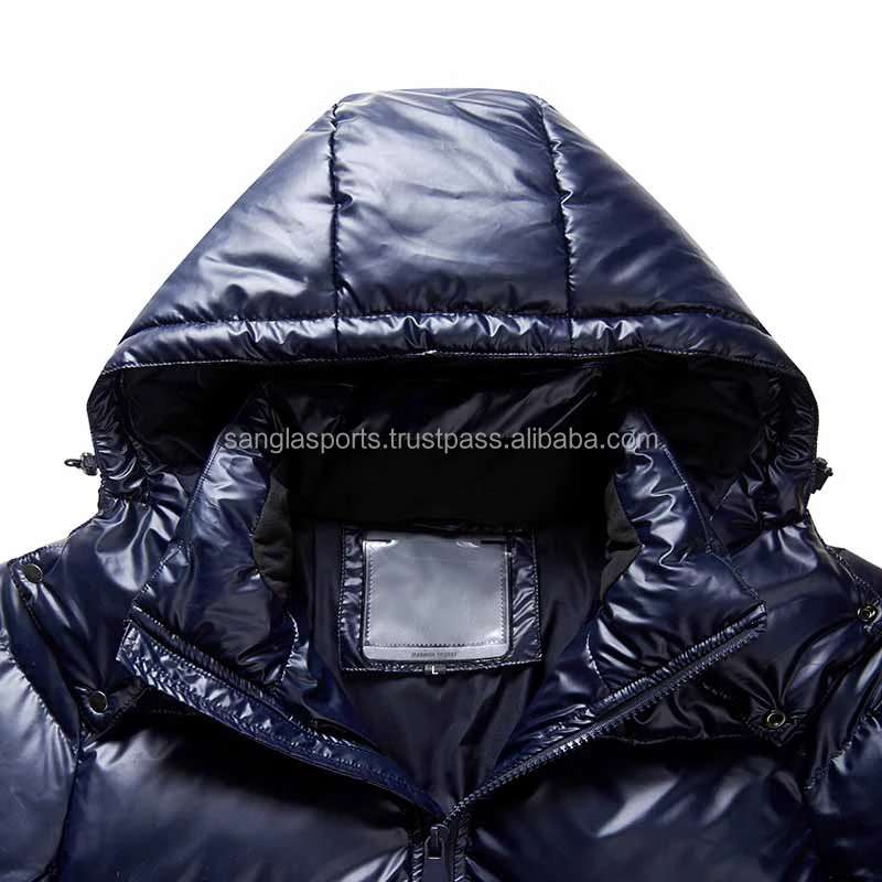 2022 Custom Puffer Jacket Men's Bubble Puffer Shiny Down Jacket For Men Glossy Puffer Jacket