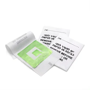 Security RF Woven Label EAS Security Anti Theft Fabric Hang Tags RF 8.2MHz Alarm Woven Clothing Label With Soft Label