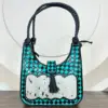 Turquoise & Black Checkered