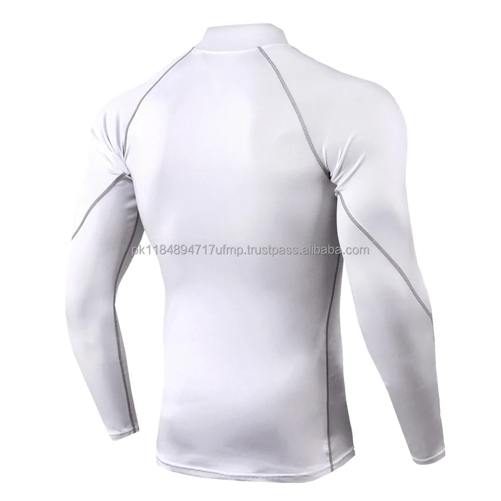 Men Bodybuilding Sport Tshirt Quick Dry Running Shirt Long Sleeve