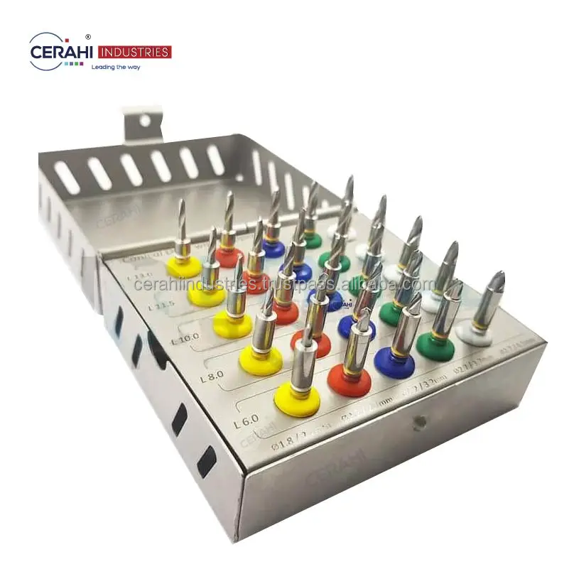 Best Quality Dental Implant Conical Drills Kit With Stopper 25 Pcs