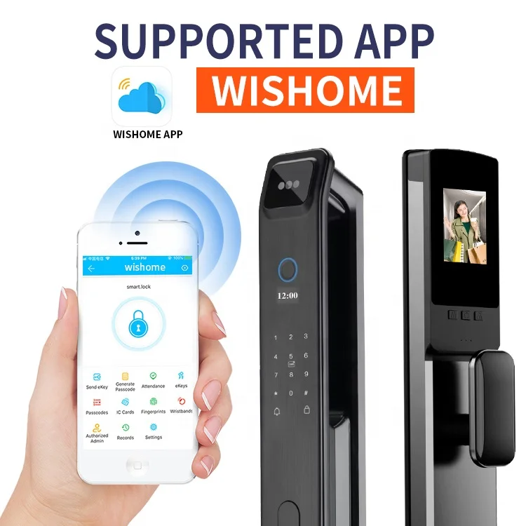 Security 3D Face Recognition Fingerprint LockTop Wifi Camera Digital Locks Nfc Card Key Rfid Code Smart Door Lock XF09