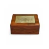 Rich Brown Wood Finish with Brass Inlay Plate