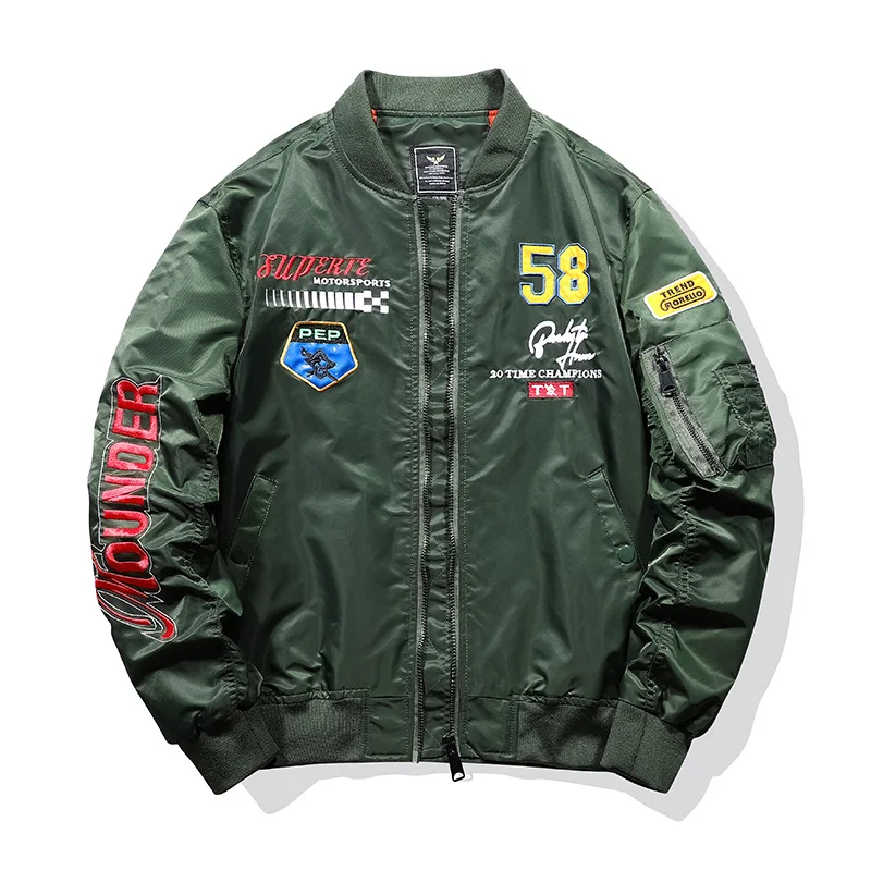 Fashionable hot sale high quality winter embroidered custom mens bomber jacket_voghion.com