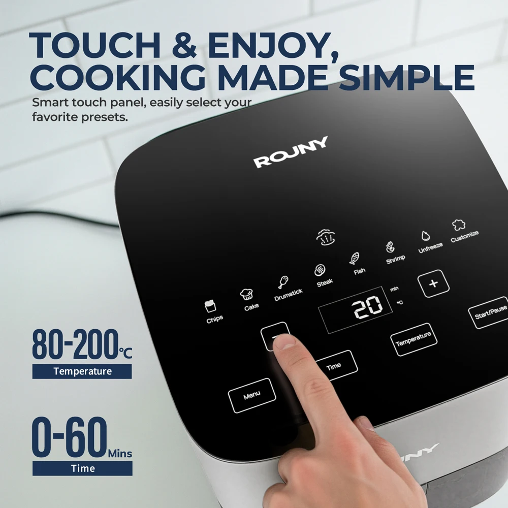 New 5L Air Fryer, Electric Hot Fryer Oven Oilless Cooker with Touch Control & Nonstick B aperçu 4
