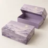 Lavanda con obra de arte de montaña en crema