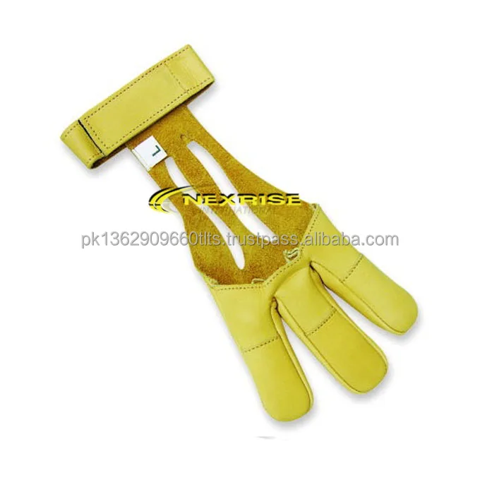 3 Finger Leather Archery Hunting Gloves For Shooting Bow And Arrow