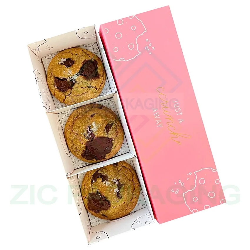 Eco Friendly Fast Food Cookies Slide Box Crepe Cake Bakery Chocolate Truffles Catering Paper Box Packaging with Insert Sauce Dip