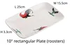 10-inch rectangular Plate (roosters)