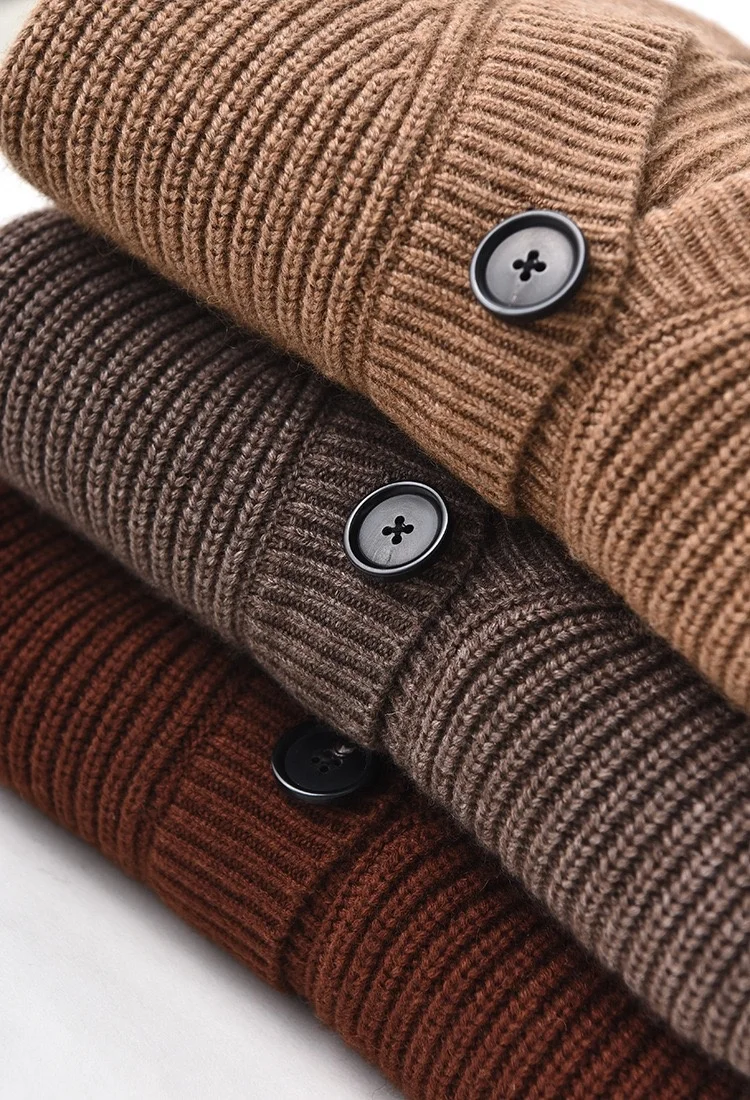 New Ladies Oversize Winter Sweaters Cardigans Single Breasted Long Woolen Coats Big Pockets Solid Knitted Cardigan for Women