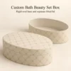 pearl cream / muted-gold lattice print
