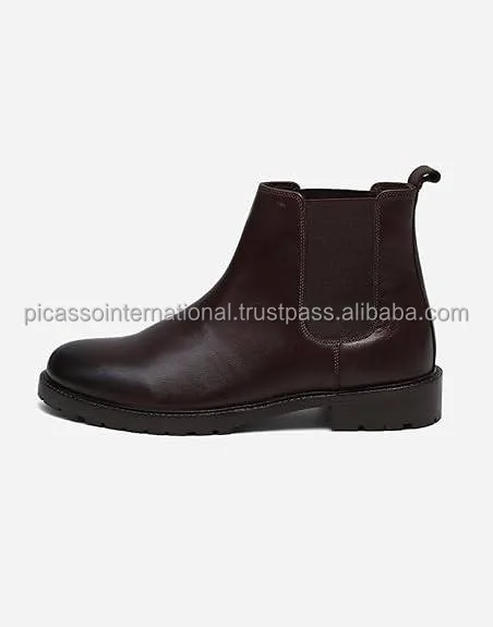 2024 New Arrival Dark Brown Color Hot Selling Casual Wear Classic Cow Hide Genuine Leather Hiking Boot for Men