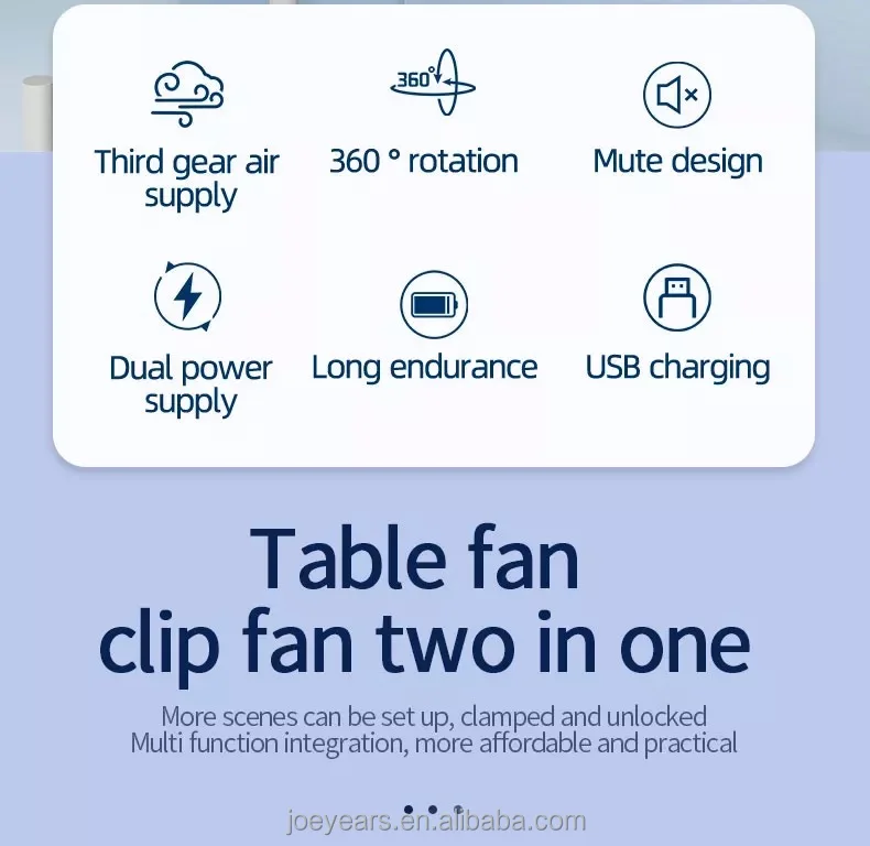 Newest Mini Desktop Fan, Portable, USB, 1200mAh, Cordless - detail 4
