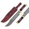 Damascus Steel & Micarta Leather Handle
