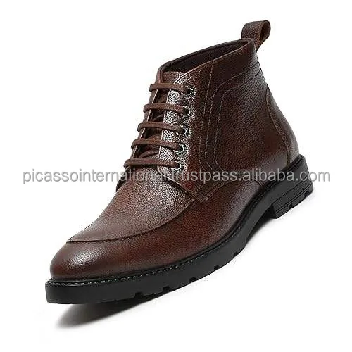 Bulk Quantity Supplier of Stylish Look Good Quality Cow Hide Genuine Leather Shoes Daily and Casual Wear Boots for Men