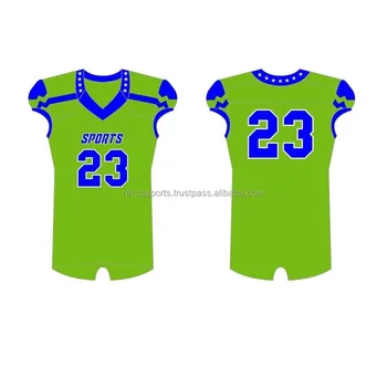 Neon Green And Blue Reversible American Football Jerseys New Style Top 