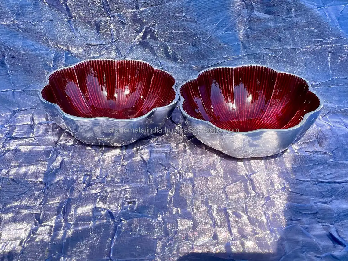 Indian Microwavable Dinnerware Set Fruit Salad Metal Bowl For Restaurant Christmas Vintage