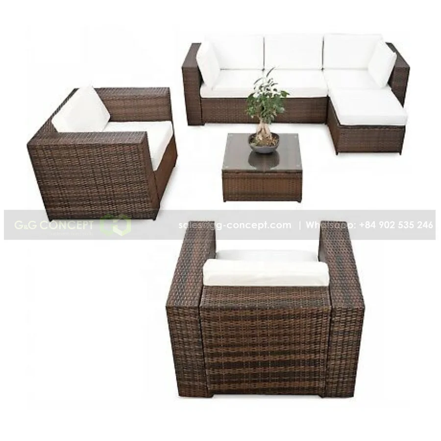 Wicker Furniture Outdoor Indoor Set Corner And Armchair For Sofa Set