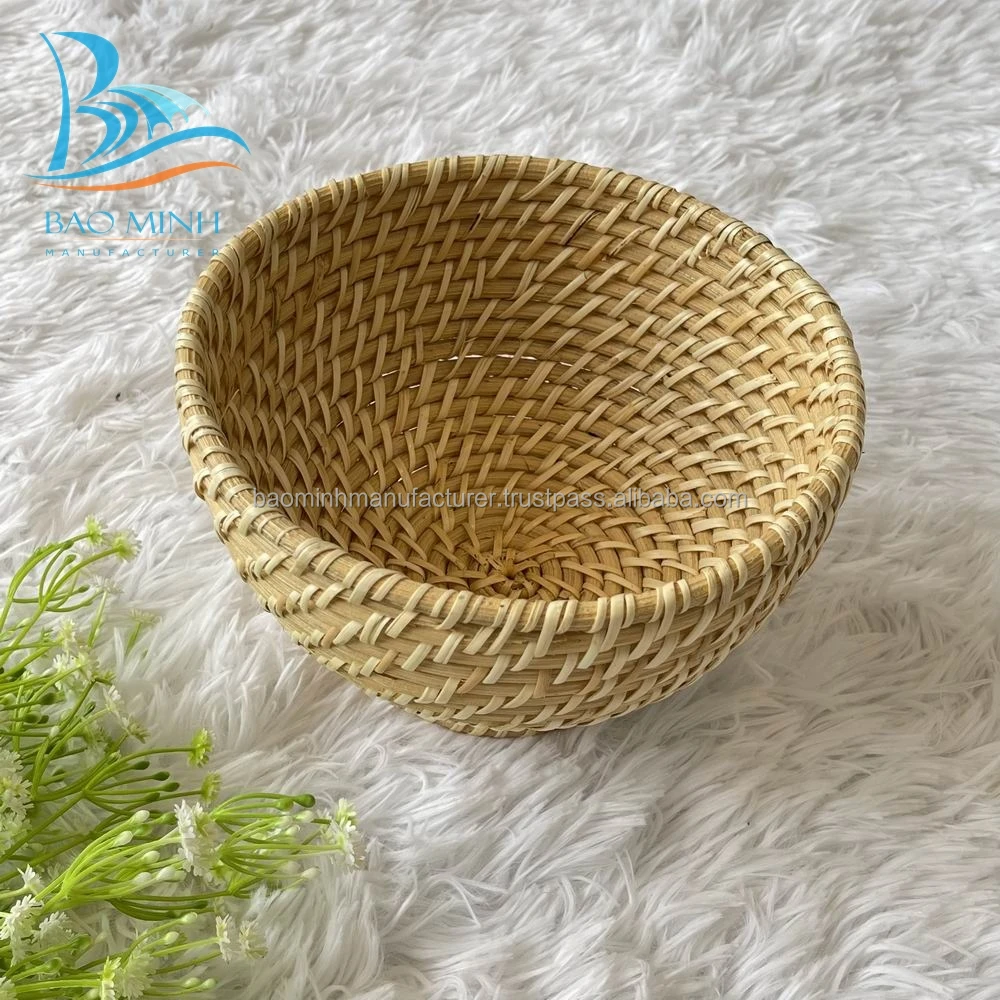Natural Color Small Rattan Bowl Rattan Fruit Basket Buy Rattan Bowl