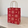 Red with Gold Snowflakes