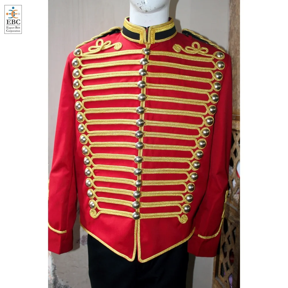 Red Blazer Gold Shoulder Epaulettes, Gold Fringe Marching Band Epaulete -  Hussar Military Jackets