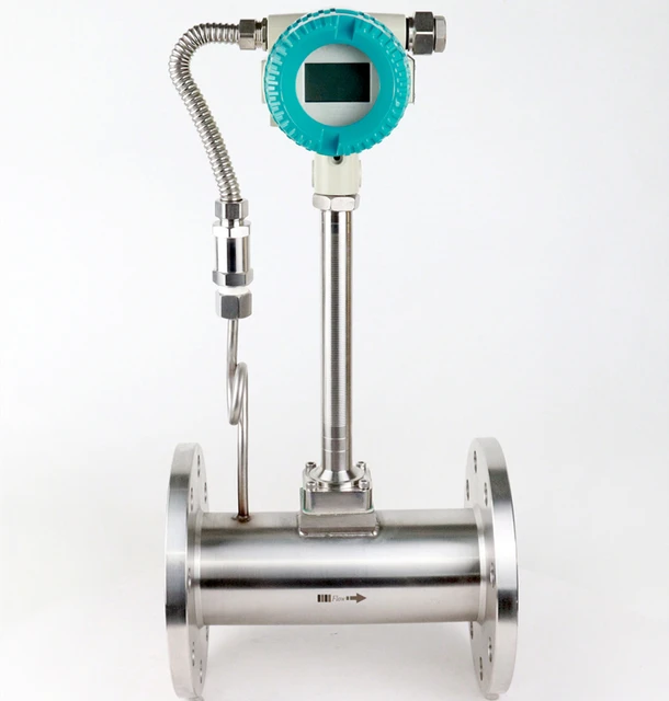 Rs485 4-20ma Heated Steam Vortex Flow Meter Shedding Temperature Pressure Compensation Boiler Steam Vortex Gas Flow Meter