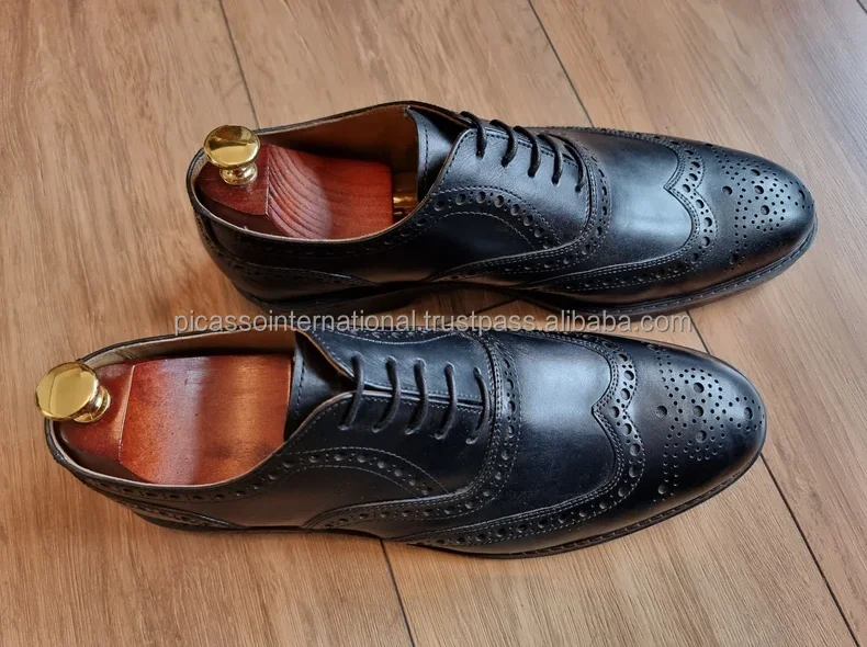 Handmade Custom Men's Luxury Casual Dress Shoes Goodyear Welted Flat Leather Genuine Leather Soft Oxford TPR Outsole Autumn