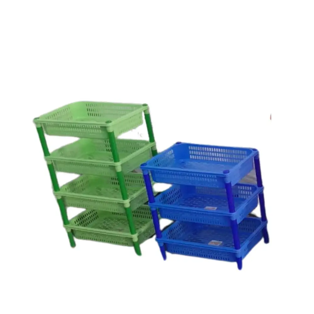 Multi-Functional 3-Set Plastic Storage Trolley Durable Small Space Spice Rack for Kitchen Use