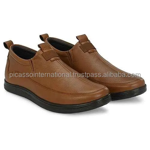 Eye Catching Design Customized Logo High Quality Formal Casual Office Party Wear Men's Genuine Leather Shoes from India