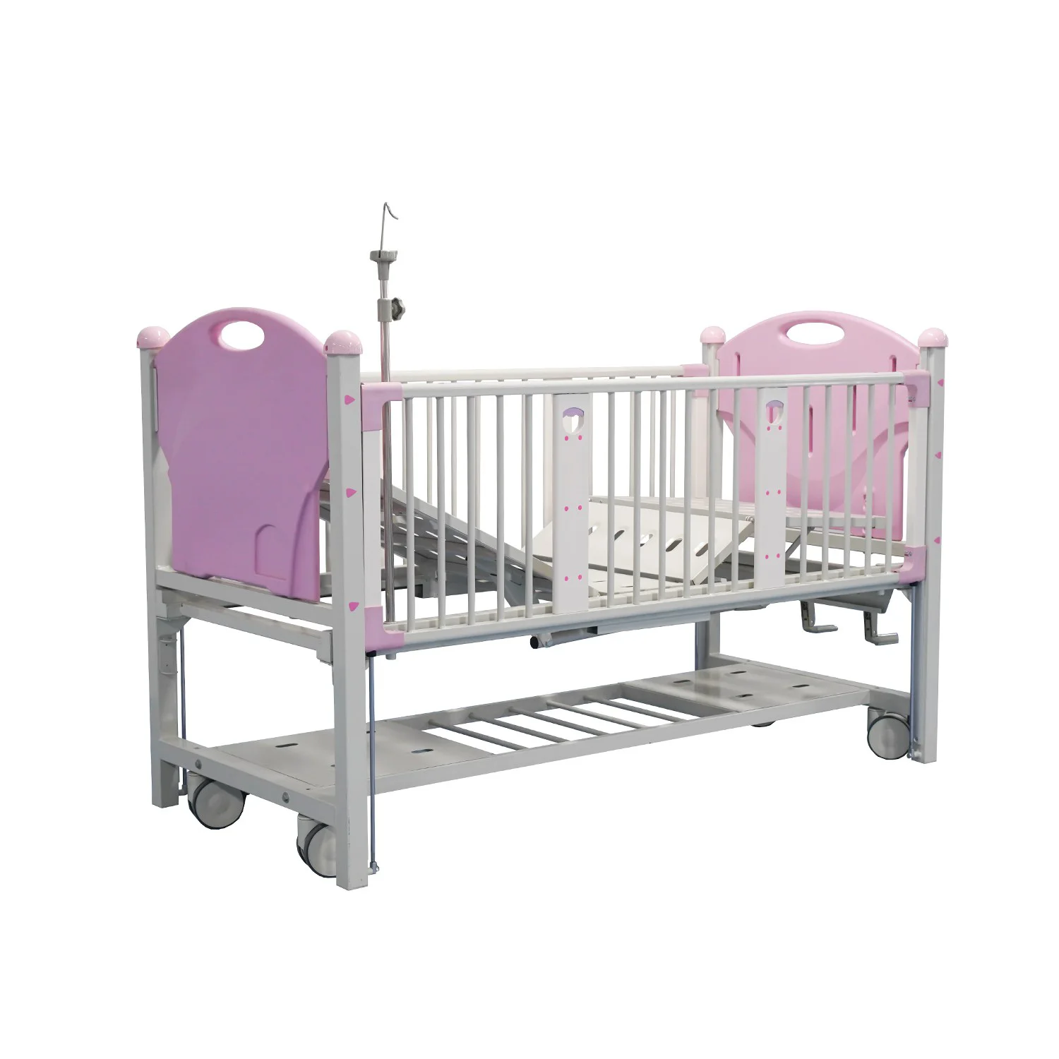 Factory Price  Fence Type Double Rocker Children's Bed 2 Functions Hospital Baby Trolley Baby Cot Medical Baby Bed Crib for Kid