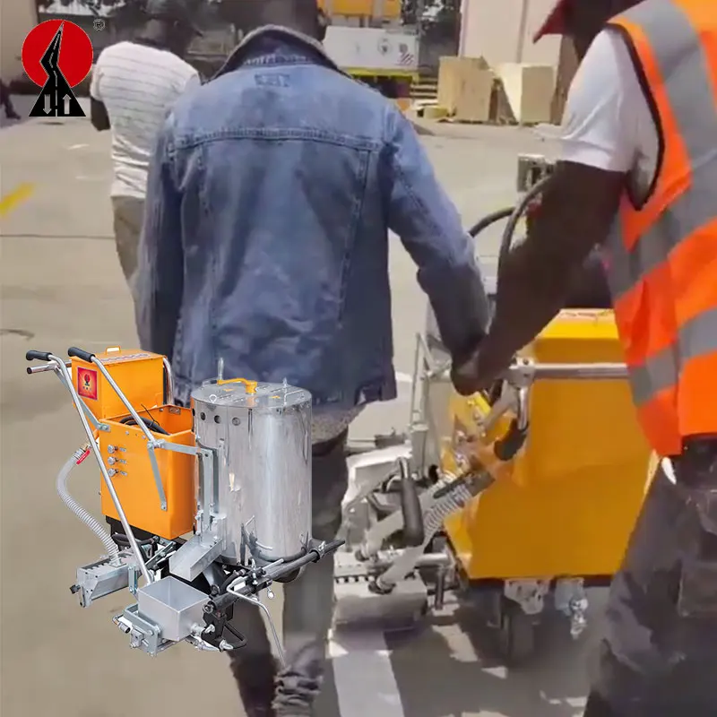Smoother Traffic Line Equipment Hand Push Thermoplastic Road Marking Machine Designed for Crosswalks Lines Parking Lot Painting