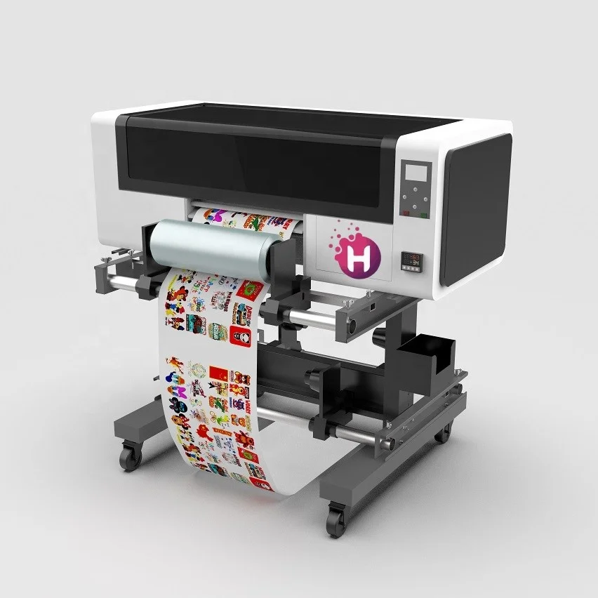 New UV DTF a and B Film Sticker AB Crystal Label Roll to Roll Metallic Glue 30cm Printer Varnish Printing Machine