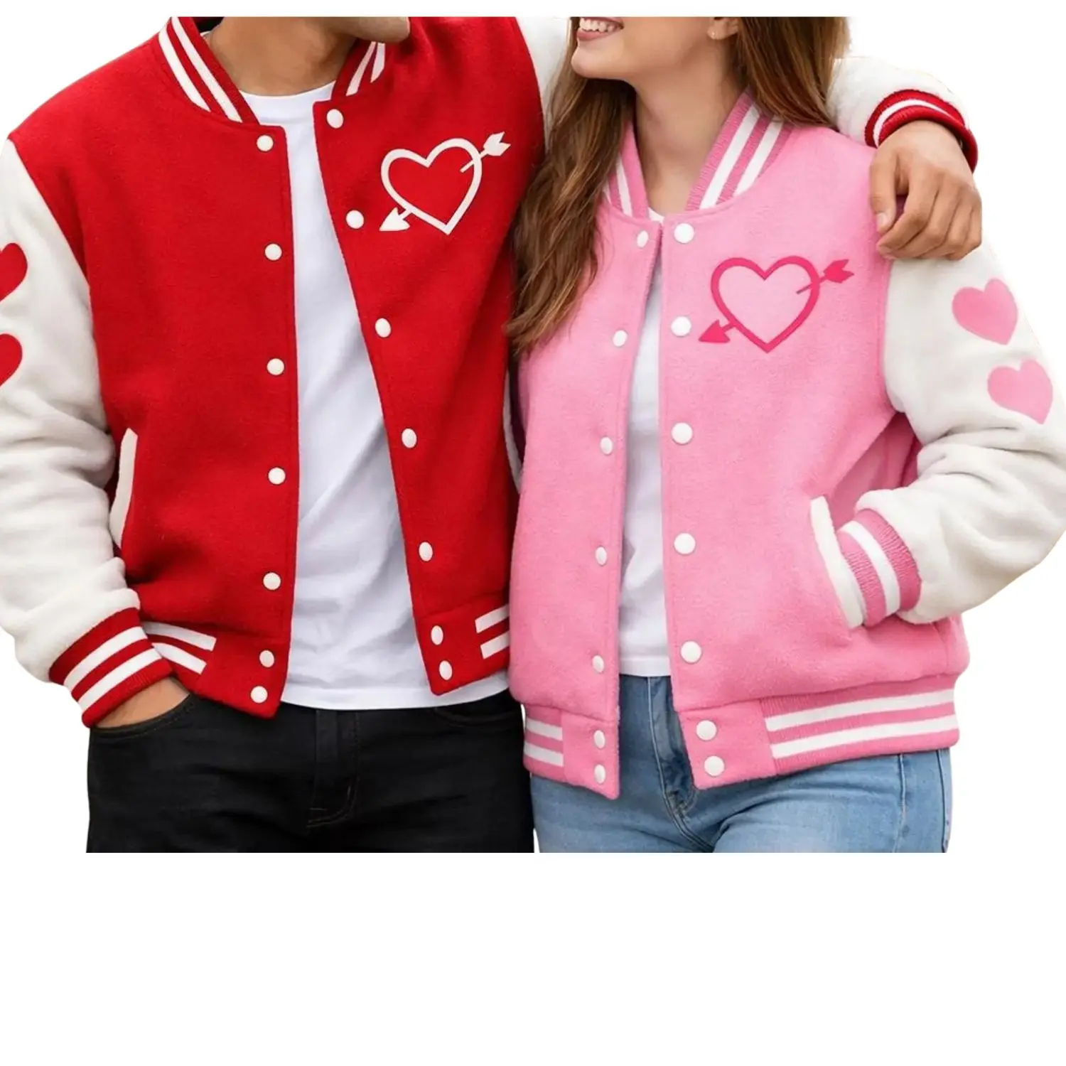 Custom Couple Varsity Jacket OEM Streetwear Letterman Fleece Winter Embroidered Unisex Wholesale Manufacturer