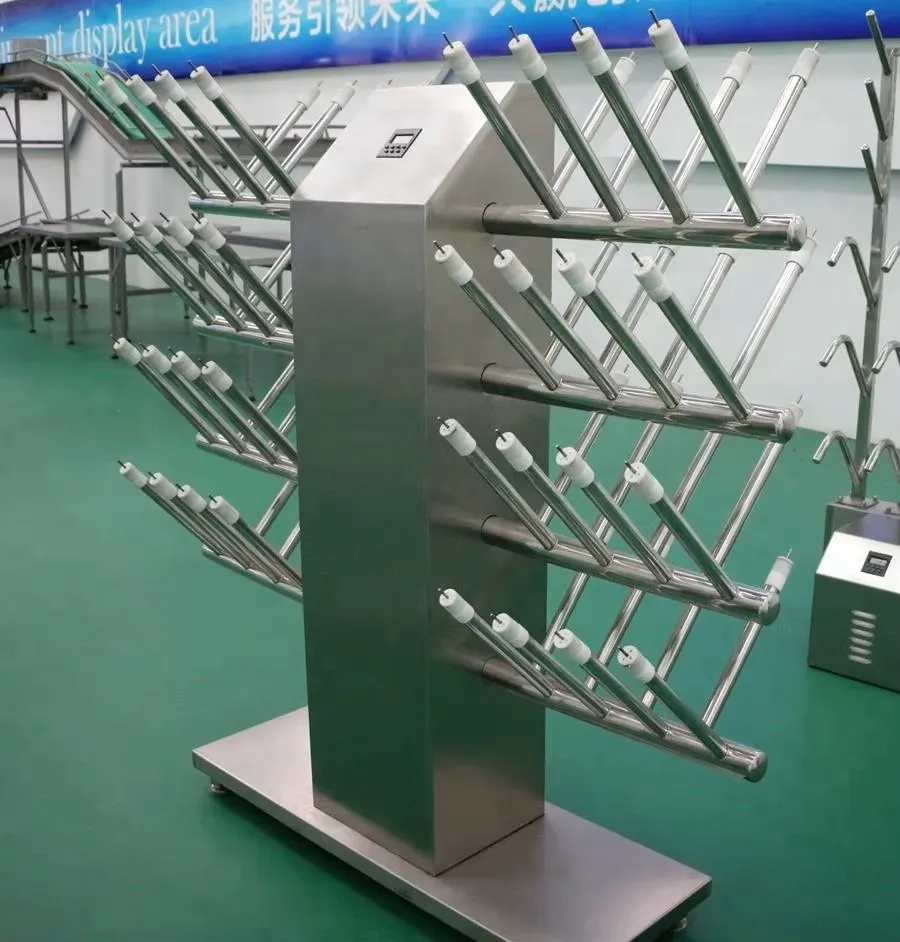 Stainless steel shoe drying rack for hygienic footwear management in food processing facilities