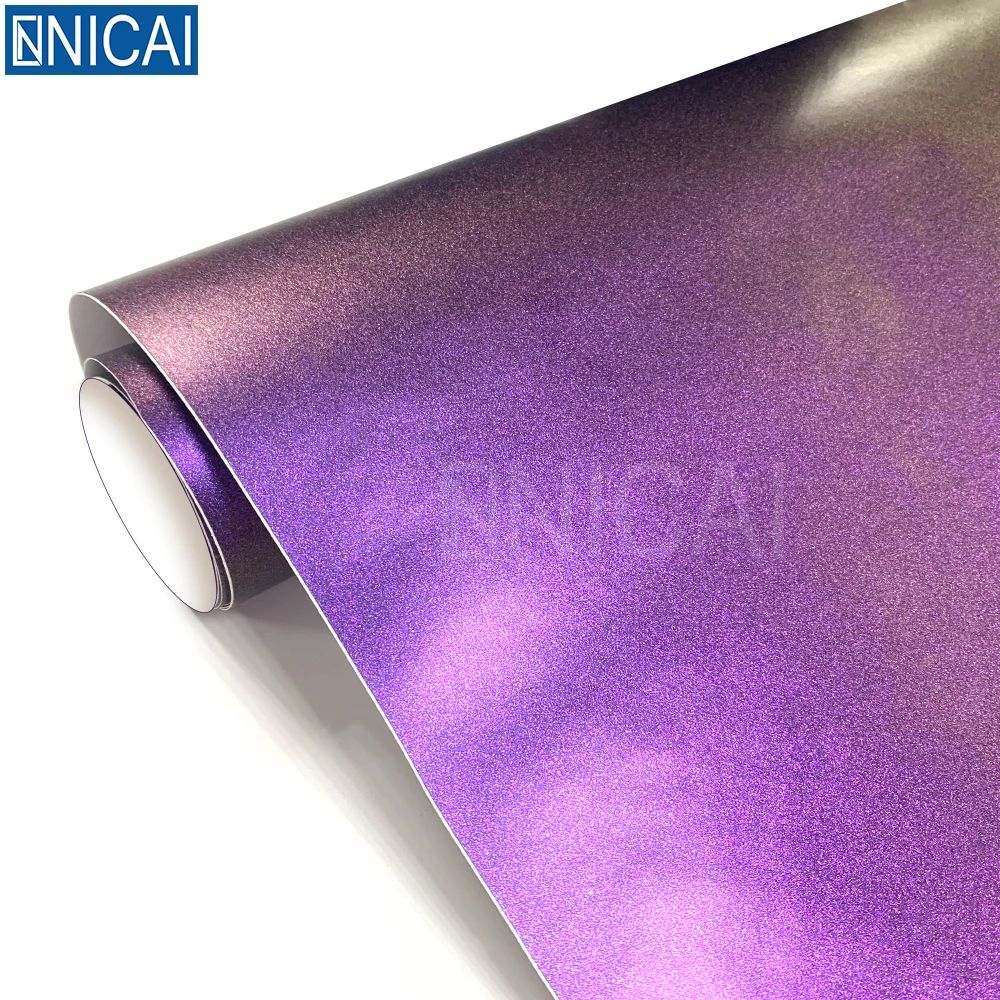 NICAI Автомобильная виниловая фабричная пленка-Хамелеон Алмазная Глянцевая фиолетовая на синюю пленка для автомобиля матовая пленка-хамелеон с изменением цвета
