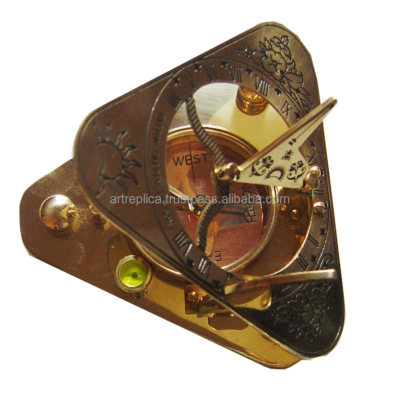 Brass Square Sundial Compass With Wooden Box At Best Price In Roorkee