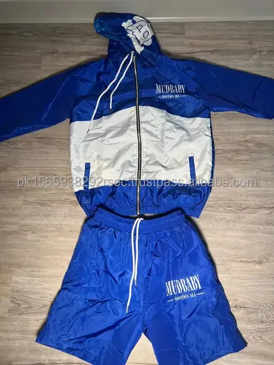 Streetwear Men Windbreaker Shorts And Jacket Sets Short Tracksuit Men's