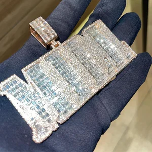 High Quality Customized 925 Sterling Silver  Pendant Unisex Hip Hop Pendant with Iced Out   Fine Jewelry Pendants & Charms