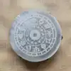 Zodiac Wheel Engraved Selenite Plate - 3 Inch