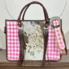 White & Pink Checkered