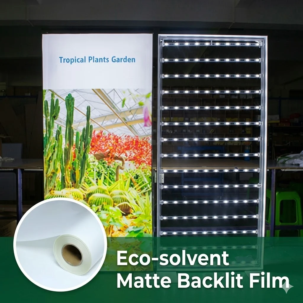 Durable Matte Backlit Film, Eco Solvent Ink Friendly Anti Fading for Professional Print House Indoor Light Box Graphic Making
