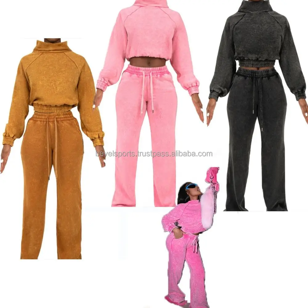 Bevel Sport New Design Funnel Neck Street Wholesale Acid Wash Sweat