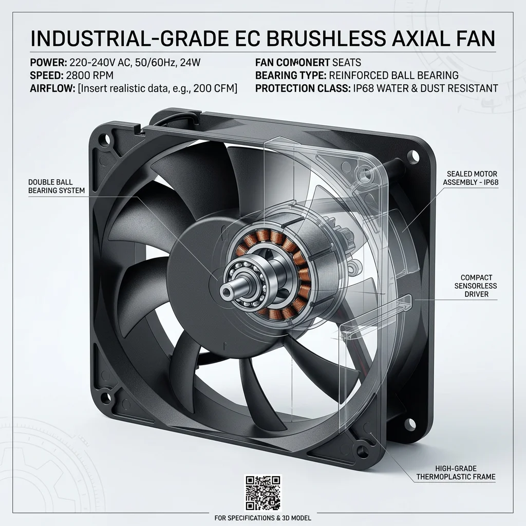 Axial Flow Fan, Brushless, 220V, 24W, IP68 - detail 12