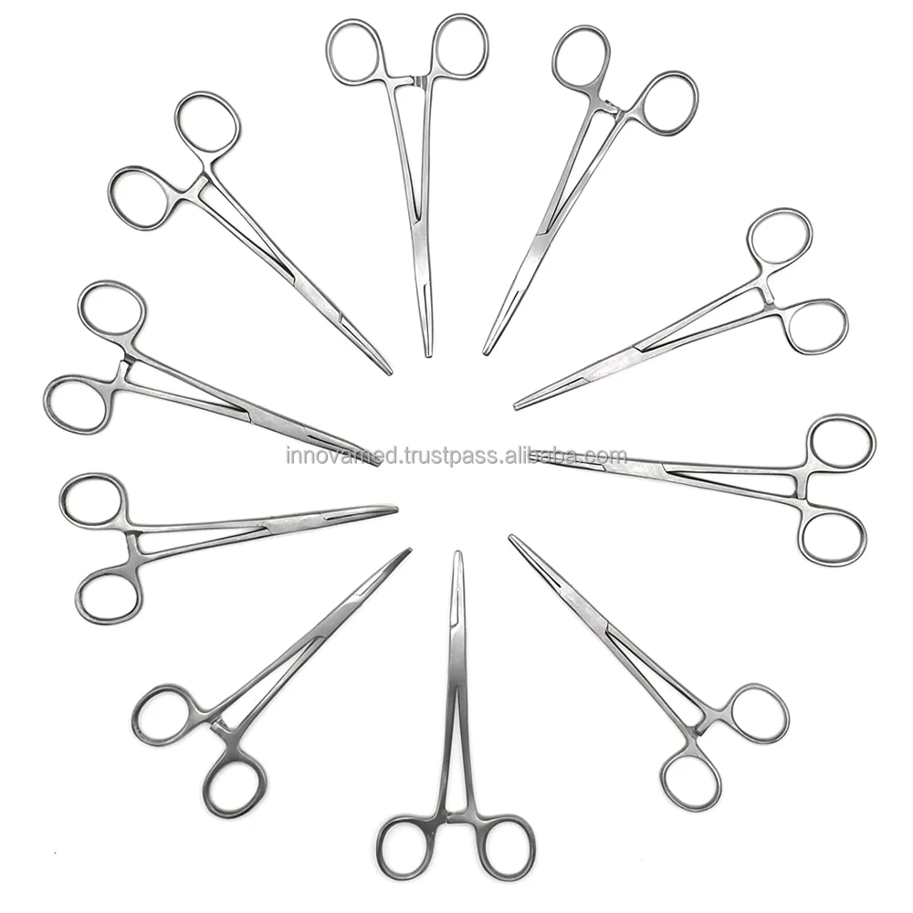 Hemostat Mosquito Forceps,Curved Straight Teeth Stainless Steel Micro ...