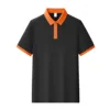 Camisa negra/cuello naranja
